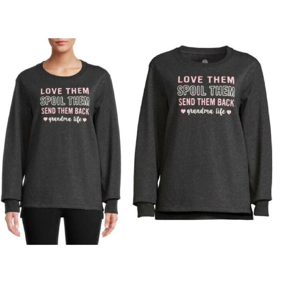 (CL) PositiviTees Grandma Life Spoil Them Charcoal Grey Graphic Sweatshirt XXL